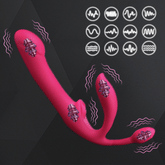 Built-in type, clitoris and anus three-in-one wireless remote-controlled telescopic vibrator